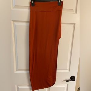 Body Central, Asymmetrical, Burnt Orange Skirt, Size S/M